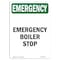 Signmission Safety Sign, OSHA EMERGENCY, 5" Height, Boiler Stop, Portrait OS-EM-D-35-V-10443 - alternate 1